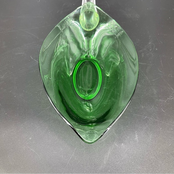 Vintage Duncan Miller Glass SWAN Console Bowl Emerald Green Bowl Candy Dish - Picture 11 of 12